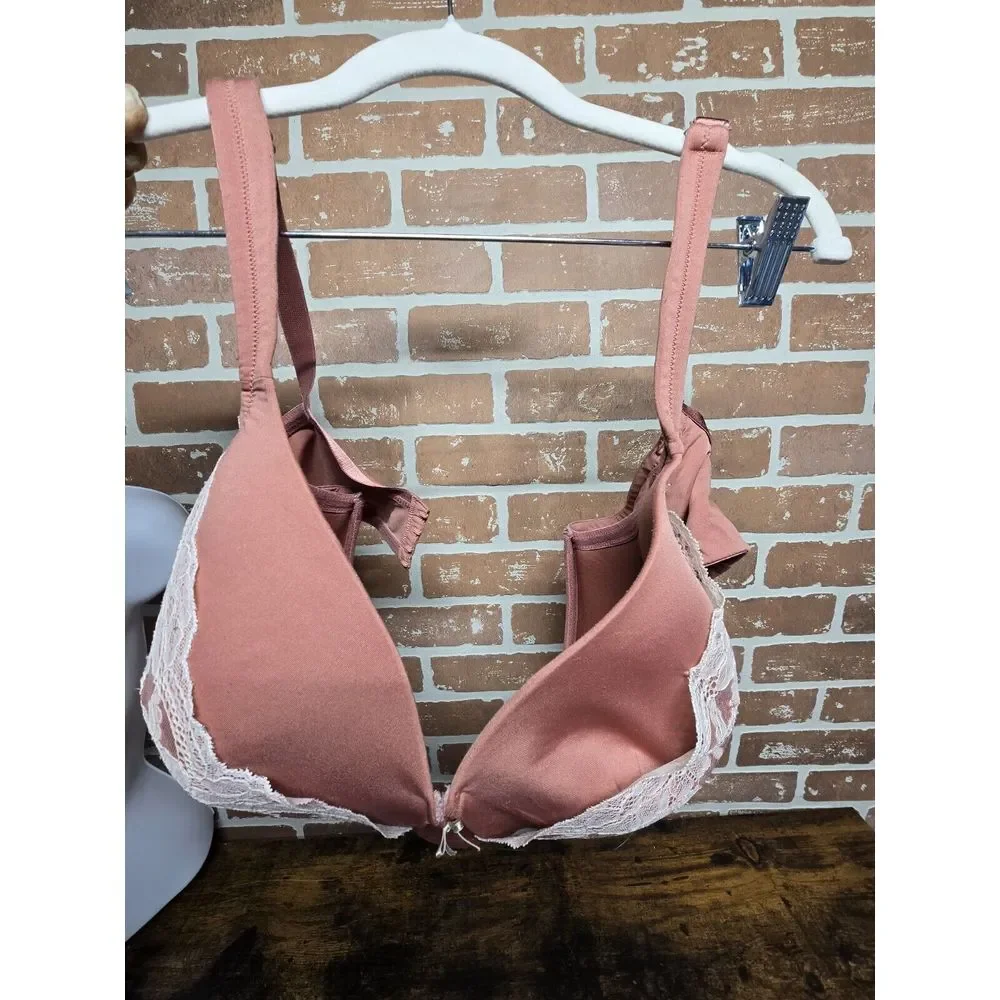 Cacique 44DD Pink / Rose Lace  Floral Full Coverage Lightly Lined Underwired Bra